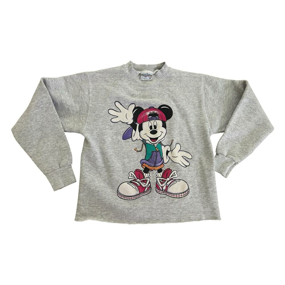 Vtg 90’s Disney Hip Hop Mickey Mouse‎ Hipster Sweatshirt Sm USA Velva Sheen